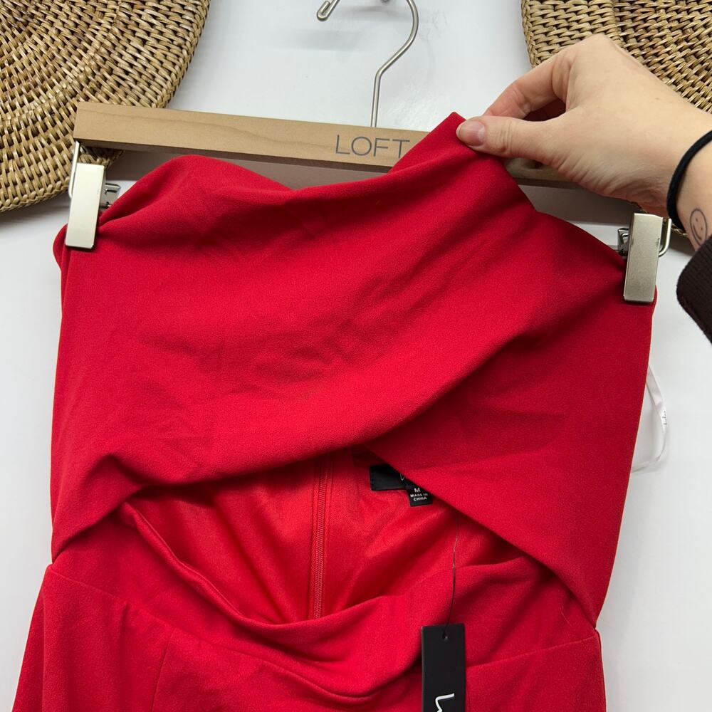 NEW Lulus Extravagant Persona Red Strapless Cutout Column Maxi Dress Medium - Picture 4 of 7